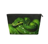 Serpiente Reptil Verde, Bolsa de artículos de tocador Bolsa de Maquillaje Bolsa de cosméticos Bolsa de artículos de tocador de Viaje portátil
