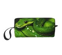 Serpiente Reptil Verde, Bolsa de Maquillaje Bolsa de cosméticos Bolsa de artículos de tocador de Viaje portátil Bolsa de Maquillaje