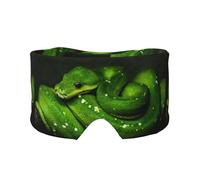 Serpiente Reptil Verde,Máscara para ojos con bloqueo de luz y protección ocular completa para dormir, orejeras y ojos.