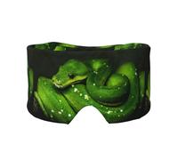 Serpiente Reptil Verde,Máscara para ojos con bloqueo de luz y protección ocular completa para dormir, orejeras y ojos.