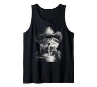 Serpiente rústica Bebiendo café Helado Animal Vaquero Occidental Camiseta sin Mangas