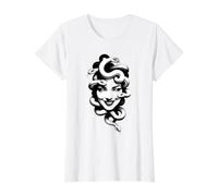 Serpiente Sonrisa Diosa Medusa Camiseta gráfica económica, Mujer, Blanco, M