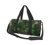 Serpiente Verde Estampada, Bolsa de Viaje de Gran Capacidad, Bolso Redondo, Bolsa de Viaje Deportiva, Bolsa de Mano, Bolsa de Fitness