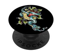 Serpiente x Manzana x Jardín del Edén x Adán y Eva Neo-Tradicional PopSockets PopGrip Adhesivo