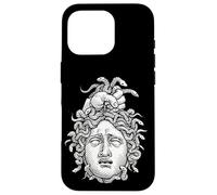 Serpientes Cabeza de Medusa Mitología Griega Blackwork Carcasa para iPhone 16 Pro