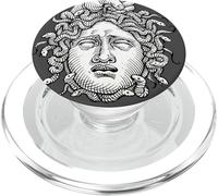 Serpientes Cabeza de Medusa Mitología Griega Blackwork PopSockets PopGrip para MagSafe