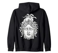 Serpientes Cabeza de Medusa Mitología Griega Blackwork Sudadera con Capucha