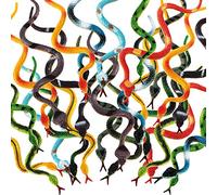 Serpientes Falsos de Plástico Serpiente de Selva Tropical Serpiente de Goma Realista Colorido para Niños y Niñas Decoración de Fiesta Juguetes de Mordaza Broma y Prop (24 Pieces)