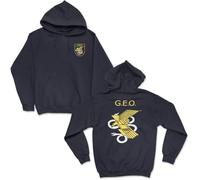 SERPOLICIA Sudadera del Geo. Grupo Especial de Operaciones de la policía Nacional. Operaciones Especiales del CNP. SWAT español. (FR/ES, Letras, S, Regular, Regular, Azul Marino con Capucha)