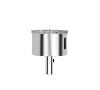 Serra de agujero de carburo de deber, Broca triangular de posicionamiento for vidrio, 16-85 mm, for centro baldosas y mármol, 1 unidad(75mm)