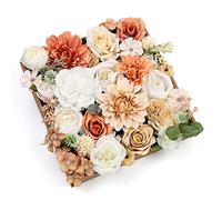 Serra Flora Combo de Flores Artificiales de Dalia, 34 Unidades, Mezcla de Seda, Rosas para Bricolaje, Ramos de Boda, centros de Mesa, arreglos, Fiestas, Despedidas de Soltera, Baby Shower, decoración