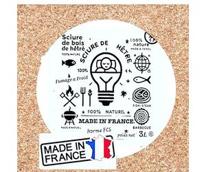 Serrín de madera de haya 1 kg / 5 L para ahumadero de carne, pescado, adecuado para serpentina ahumadero en frío |||| Made in France ||| Astillas de madera compatible con ahumaderos en frío, mezcla