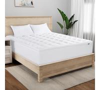 Serta Memory Flex - Cubrecolchón Suave King de 2 Pulgadas, Protector de colchón Acolchado Resistente a Las Manchas con Bolsillo de 15 Pulgadas para un Ajuste Seguro, Lavable a máquina, Color Blanco