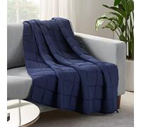 Serta Zen Rest - Manta Pesada para Adultos, Resistente a Las Arrugas, rellena con Cuentas de Cristal, 10 Libras (48 x 72 Pulgadas), Azul Marino