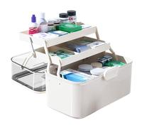 Sertay Caja Medicina 3 Niveles, Almacenamiento Cajas Medicamentos, Caja Medicamentos Tamaño Mediano, Botiquín Portátil, para Almacenar, Cosméticos, Herramientas de uso Común