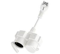 Sertay Enchufe Multiple Hogar, Cable Alargador Double Enchufes, Distribuidor Enchufe, Enchufe Multiple 2 Vías, Adaptador Enchufe Doble, para Cocina, Dormitorio, Sala de Estar, Jardín y Patio (Blanco)