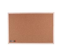 Sertay Tablón de anuncios de corcho, 31,5 x 20 cm, montado en la pared, marco de anuncios, resistente a la humedad, biodegradable, para casa, oficina, cafetería, pared de fotos (color madera)
