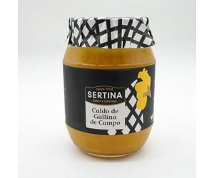 Sertina Caldo De Pollo Campero Criado Al Aire Libre pack de 6 | 6X950g | El Único Caldo Del Mercado Con 830G De Pollo Por Tarro | Sopa 100% natural | Sin conservantes | Cocido a fuego lento