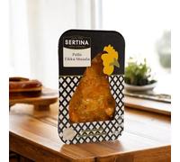 Sertina Pollo Tikka Masala - Paquete de 6 x 350 g - Comida gourmet lista para comer - Receta india auténtica con muslos de pollo deshuesados, sabor casero, sin conservantes