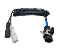 SERTPLAS Adaptador de cable en espiral de 15 pines a 2 x 7 pines, 24 V, apto para camiones, vehículos tractores, NFZ, remolques, remolques, camiones, remolques, remolques, camiones y vehículos pesados