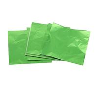 SERUCARY 100 Piezas Envolturas Cuadradas para Caramelos Pasteles Manualidades Hechas a Mano Material Papel Aluminio Aptas para Fiestas Bodas Cumpleaño, Verde