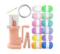 SERUCARY 6 Piezas Tejedor Manual de Hilo Herramienta para Decorar Máquina de Tejer Accesorios para Manualidades Fácil de Usar Material Adecuado para P, Hilo de 12 Colores Rosa, Individual