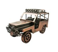 SERUCARY Maqueta Todoterreno Todoterreno Hierro Versátil Modelo Coche con Portaequipaje Resistente Maqueta Vehículo con Luces Auxiliares para Estantería, Bronce