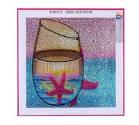 SERUCARY Pintura de Diamantes 5D DIY Cuadros de Animales Bordado con Cristales Kit Manualidades por Números Accesorios Adhesivos para Decoración de Pared, Vaso, 30x30cm
