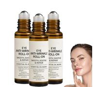 Sérum antiarrugas 10s, rodillo para ojos para bolsas, roll-on antiarrugas para ojos, reduce líneas finas, arrugas y ojeras (3 piezas)