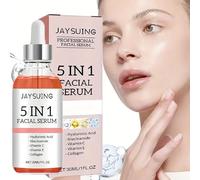 Sérum de colágeno 5 en 1 con ácido hialurónico, colágeno, niacinamida, vitamina C y E - fórmula de hidratación reductora de poros, adecuada para todos los tipos de piel, no irritante, sin alcohol