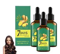 Sérum de pelo de jengibre, aceite de jengibre para acelerar el crecimiento del cabello, contra la caída del cabello, para cabello seco y dañado (3 unidades)