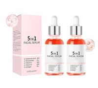 Sérum de vitaminas para la piel, sérum reafirmante antiarrugas 5 en 1, esencia reafirmante lifting de arrugas con ácido hialurónico, nutritivo e hidratante, reduce las líneas finas,2pcs