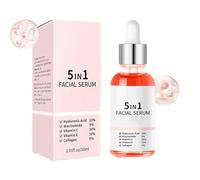 Sérum de vitaminas para la piel, sérum reafirmante antiarrugas 5 en 1, esencia reafirmante lifting de arrugas con ácido hialurónico, nutritivo e hidratante, reduce las líneas finas,1pc
