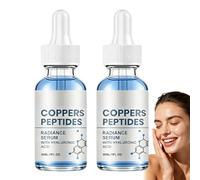 Sérum facial con péptidos de cobre, refuerzo de colágeno antienvejecimiento con ácido hialurónico, suero de colágeno para la cara, reafirmante e hidratante, sueros faciales para reducir los finos (2