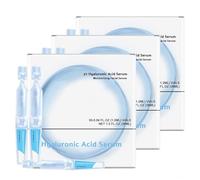 Sérum facial de ácido hialurónico al 3%, ampollas de dosis única, suero hidratante profundo, suero hidratante enriquecido con colágeno y escualano, fórmula suave y no irritante. (3 unidades)