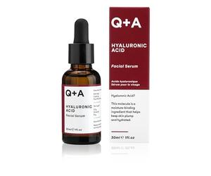 Sérum facial de ácido hialurónico Q+A. Un sérum de ácido hialurónico muy hidratante para disfrutar de una piel sana y redensificada. 30 ml/1 fl.oz