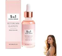 Sérum Facial Iluminador Antiedad 5 en 1, Aceite Esencial Antiedad, Sérum Iluminador, Mejora la Luminosidad de la Piel Apagada para unificar el Tono, Mejora la Elasticidad de la Piel