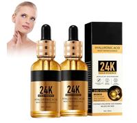 Sérum hidratante facial de oro de 24 quilates, nicotinamida para piel radiante, antiedad, antiarrugas, con ácido hialurónico y partículas doradas, 2 unidades