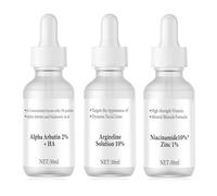 Serum Niacinamida 10% + Zinc 1%, Alpha Arbutin 2% + HA, Argireline Solution 10%, Serum Facial Set, Calma la Piel, Minimiza los Poros, Reduce Líneas Expresión Arrugas, Ilumina Tono la Piel, 3 Piezas