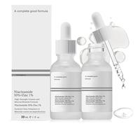 Serum Niacinamida, Niacinamida 10% + Zinc 1%, Serum Facial Set, Refina Los Poros, Elimina Manchas Oscuras, Reduce Opacidad, Ilumina el Tono Piel, Adecuado Para Todo Tipo de Piel 30ml（2 Piezas）