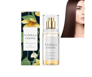 Sérum para el cabello, con acuerdos de vainilla y cacao, fragancia sin peso para una frescura duradera, fórmula no grasa para cabello sedoso y elástico, perfecto para el trabajo, viajes (1 unidad)