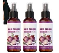 Sérum para el cabello con cebolla y romero, suero hidratante para el cuero cabelludo para cabello más grueso y completo, spray fortalecedor para cabello seco y dañado, absorción rápida (3 unidades)