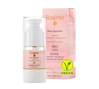 Sérum para ojos de 15 ml, cuidado de los ojos, con agua de rosas y ácido hialurónico, crema para ojos de Rosense, certificado ECOCERT, vegano y dermatológicamente probado, para ojeras y bolsas de los