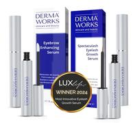 SERUM PESTAÑAS CRECIMIENTO 3ml + SERUM CEJAS 5ml - Crece Pestañas Más Largas, Fuertes y Densas - Crece Cejas mas Gruesas y Definidos - Nutritivo y Fortalecedor - Resultados en 60 Días de DERMAWORKS