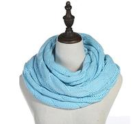 SERUMY Bufanda de punto nuevas mujeres de color sólido Cable tejer lana Snood Infinity Bufanda de invierno cuello calentador cuello capucha círculo bufandas