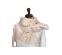 SERUMY Bufanda de punto para mujer, bufandas de cachemira sólidas, para invierno, gruesas, cálidas, suaves, pashmina, chales de lana de punto rosa y negro