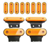 Seruno X 12 piezas de luz LED de señalización lateral con soporte, luz LED de gálibo naranja, luces de posición led, 12-24V, luz de posición para remolque, autocaravana, camión, furgoneta camper