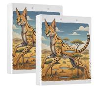 Serval - Carpetas de datos de collage de pastizales africanos con portapapeles, 1 paquete de carpetas surtidas de 1.5 pulgadas, suministros de papelería, capacidad para 200 hojas