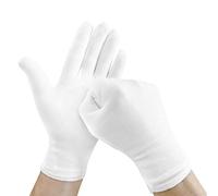 Serve Clean Guantes de algodón blanco, 12 pares (24 piezas) hidratantes, inspección, cosméticos, eccema, monedas/joyas.