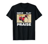 Serve Play Alabanza para Músicos Cristianos Adorar Bateristas Camiseta